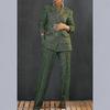 Women's Grid Coat Suit New Style Loose Fit Long Pants Set Outfit