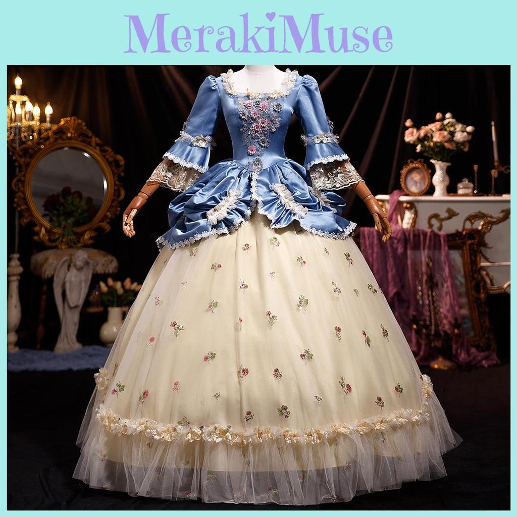 French Evening Court Gown Elegant Stage Dress Theatre Photography Performances