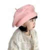 Kids Pearl Decor Beret Hat, Girls French Style Wool Painter Beret, Autumn Winter Warm Beanie Cap for 2‑6 Years Old, Head Circumference 48‑53cm