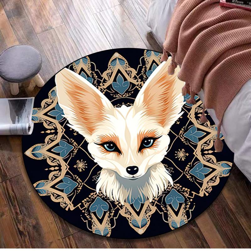 Animal Tiger Circular Rug - Office Decorative Carpet For Living Room Bedroom Door Mat Floor Rug Computer Chair Area Rug