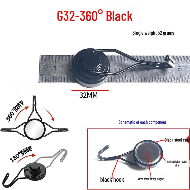 Rust-Proof Rotating Neodymium Magnetic Hook for Refrigerators