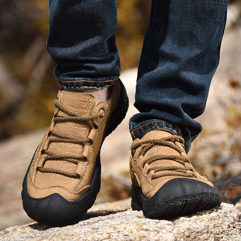 Luxury Brand Men Genuine Leather Shoes Fashion Outdoor Non-slip Sneakers Breathable Large Size 38-48 Casual Thick Bottom Shoes