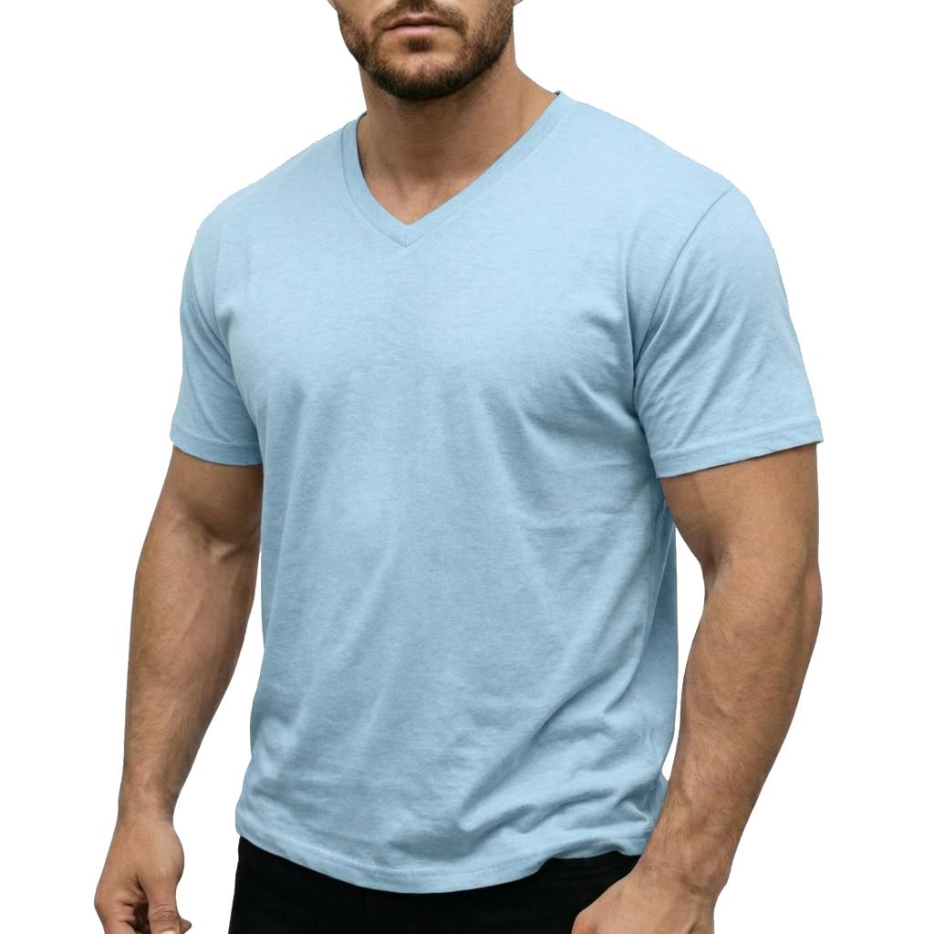 Men’s Lightweight V Neck Short Sleeve T Shirt Soft Breathable Stretch Casual Athletic Top for Everyday Wear