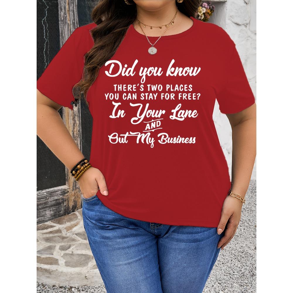 

Women Cotton Short Sleeves T-shirts Two Places You Can Stay For Free Women s Tee Sassy Statement Graphic Casual Red Top S