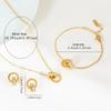 4 PCS Fashion Roman Digital Double Ring Pendant Necklace Bracelet Tiny Earrings Jewelry Set For Women Korean Style Daily Wear