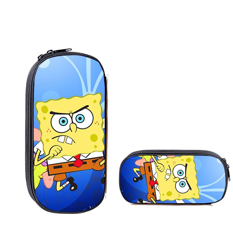 Spongebob Squarepants Cute Cartoon Printing Full-Color Pencil Bag For Primary And Secondary School Students Portable Large-Capacity Leisure