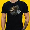 Mens Leopard Print Cotton T Shirt Size XS To 5XL-