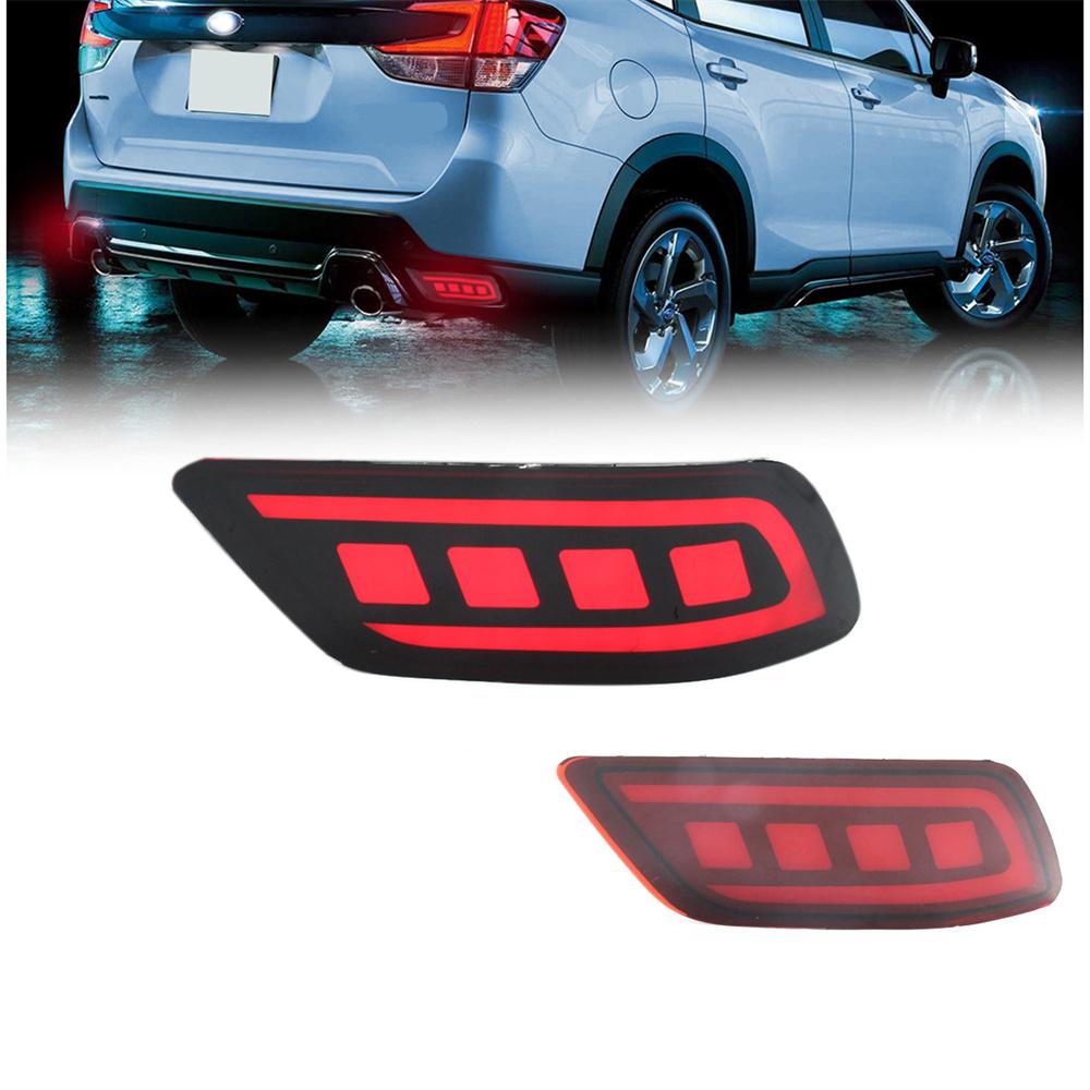 2pcs Rear Bumper Light For Subaru Forester 2019-2023 DRL Turn Signal Red