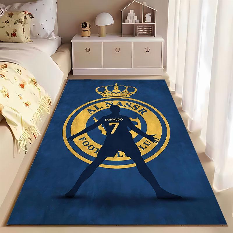Football Club Gold Emblem Carpet Suitable As a Non-slip Mat for the Living Room or Bedroom Sofa