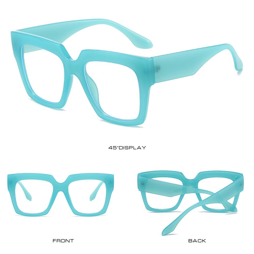 Fashion Oversized Blue Light Blocking Glasses Big Square Frame Non Prescription Eyewear for Women Men Computer Gaming