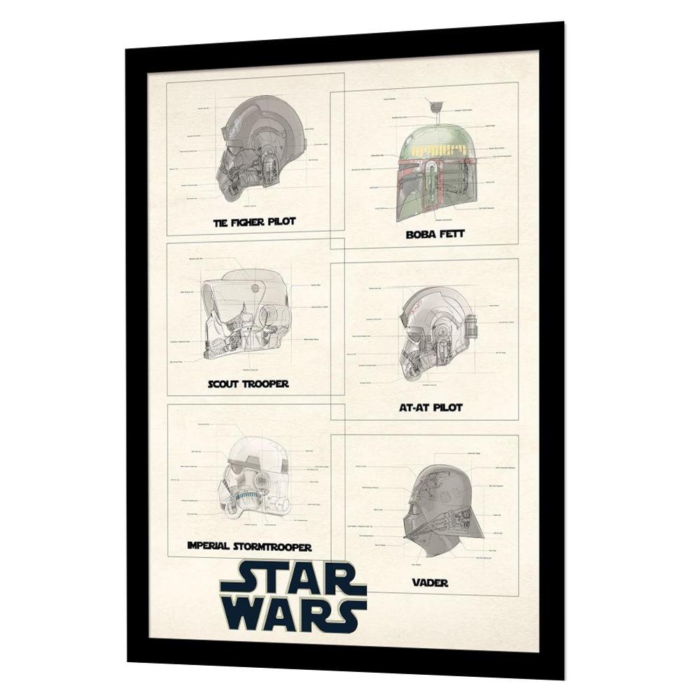 Star Wars Helmet Framed Poster