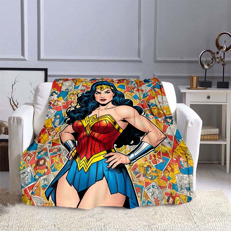 The New Wonder Woman Print Blanket Is a Warm and Comfortable Flannel Blanket, Suitable for Bedrooms, Sofas, Beds, Chairs, Picnic