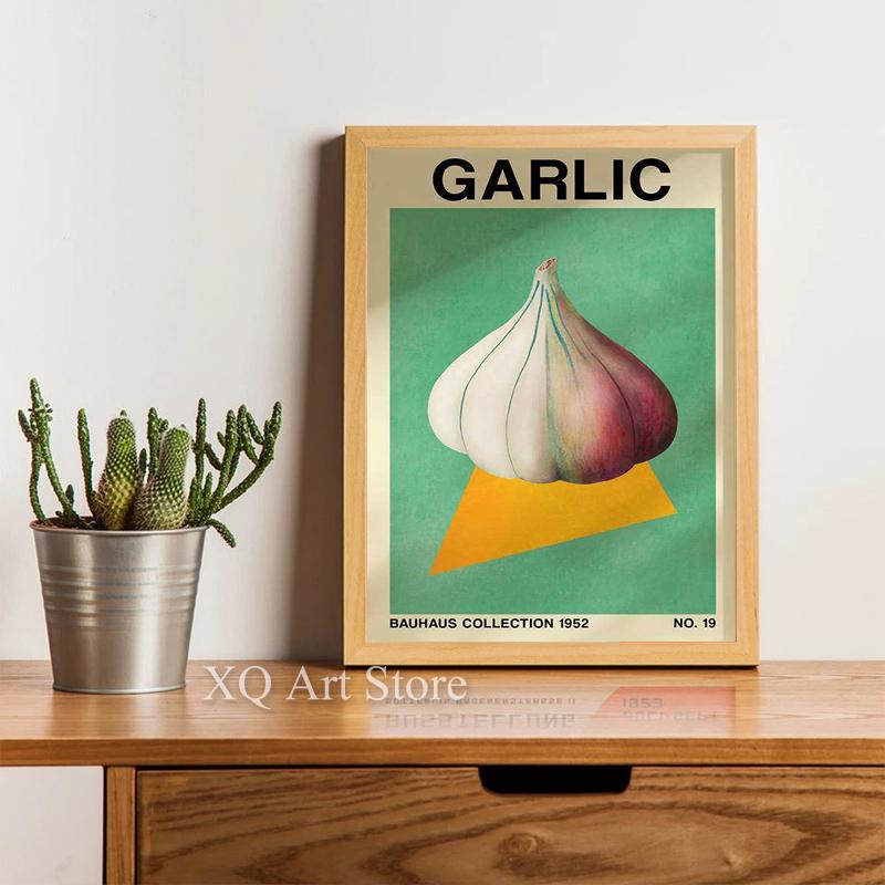 Vintage Botanical Vegetable Print Radish Onion Garlic Cabbage Canvas Painting Art Vegetarian Poster For Kitchen Restaurant Decor