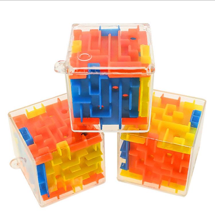 Creative 3D Maze Ball 4cm Mini Magic Cube: Six-Sided Challenge Educational Toy for Kids