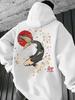 Felpa Sportiva Hip Hop alla Moda per Bambini, artwork di carpa orientale, silhouette rilassata per l'uso quotidiano di ragazzi e ragazze.