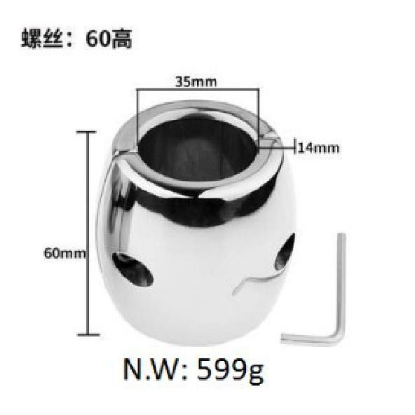 Adult Sex Product Metal Scrotum Pendant Bondage Ring Penis Weight Bearing Huan Yang J Delay Ring Retail