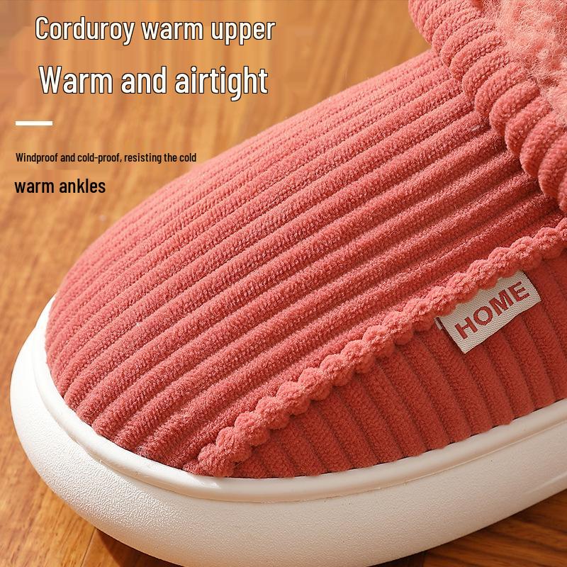 Men's and Women's Thick-Soled Velvet-Lined Cotton Slippers for Autumn & Winter