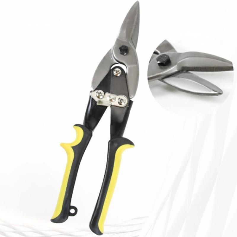 1Pc 10 Inch Iron Sheet Scissor Aviation Tin Snips Heavy Duty Chrome Vanadium Steel Metal Cutter Shears For Cutting Sheet