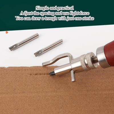 Multifunctional 7-in-1 Leather Trench Digger Hand-crafted DIY Edge Pressing Device Leather Sculpture Tool