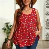 Women's Colored Dots Print Sleeveless Round Neck Vest Summer Fashionable Comfortable Loose  Versatile Sports Leisure Vest