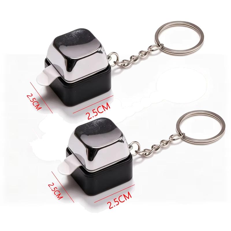 Ftcy 2Pcs Electric Shock Keyboard Keychain Prank Keyboard Button Keychain Mini Click Fidget Toy Pendant Backpack Charm