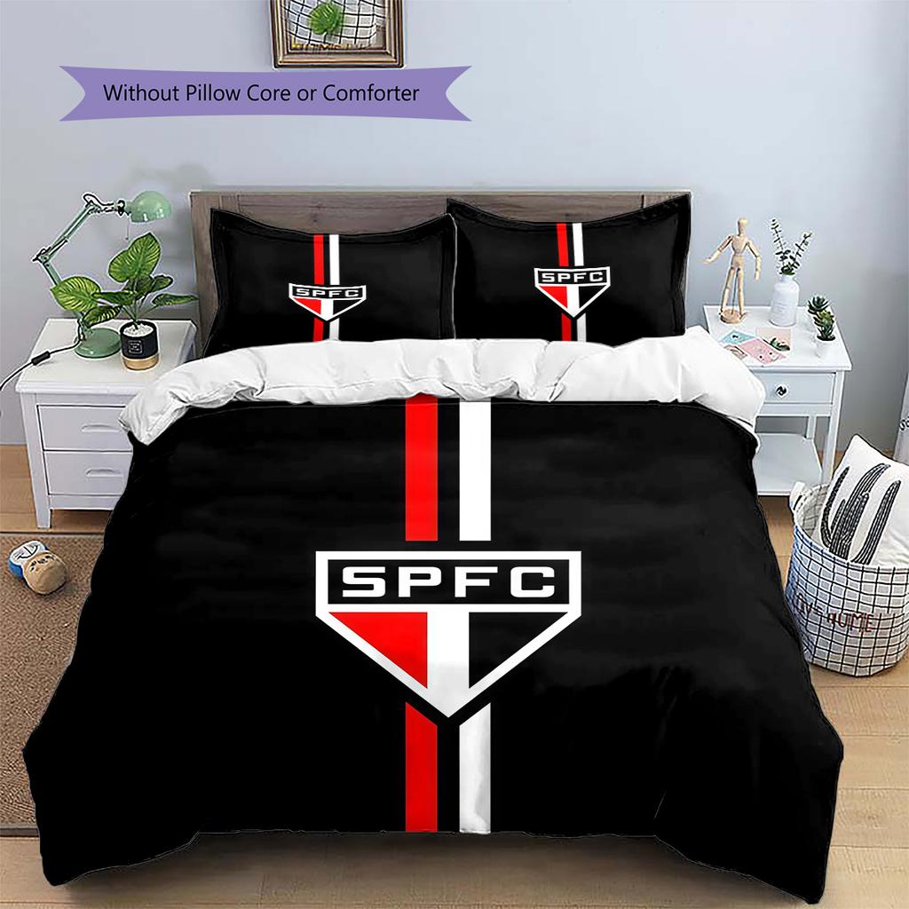 Sao Paulo FC2 Pattern Bedding Quilt Set Home Decoration Gift (1 * duvet cover + 2 * pillowcase without core)