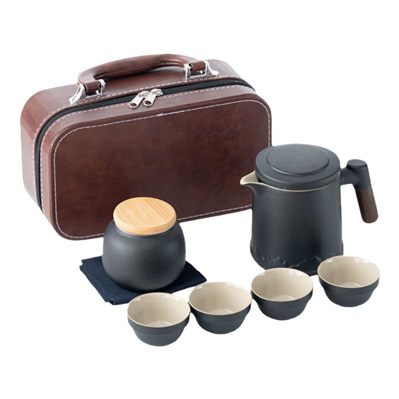 Corporate annual meeting business coarse pottery travel tea set Shanyu coarse pottery car express cup set high-end souvenir
