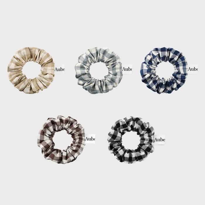 Daily Gingham Check Hair Scrunchie_5 Colors