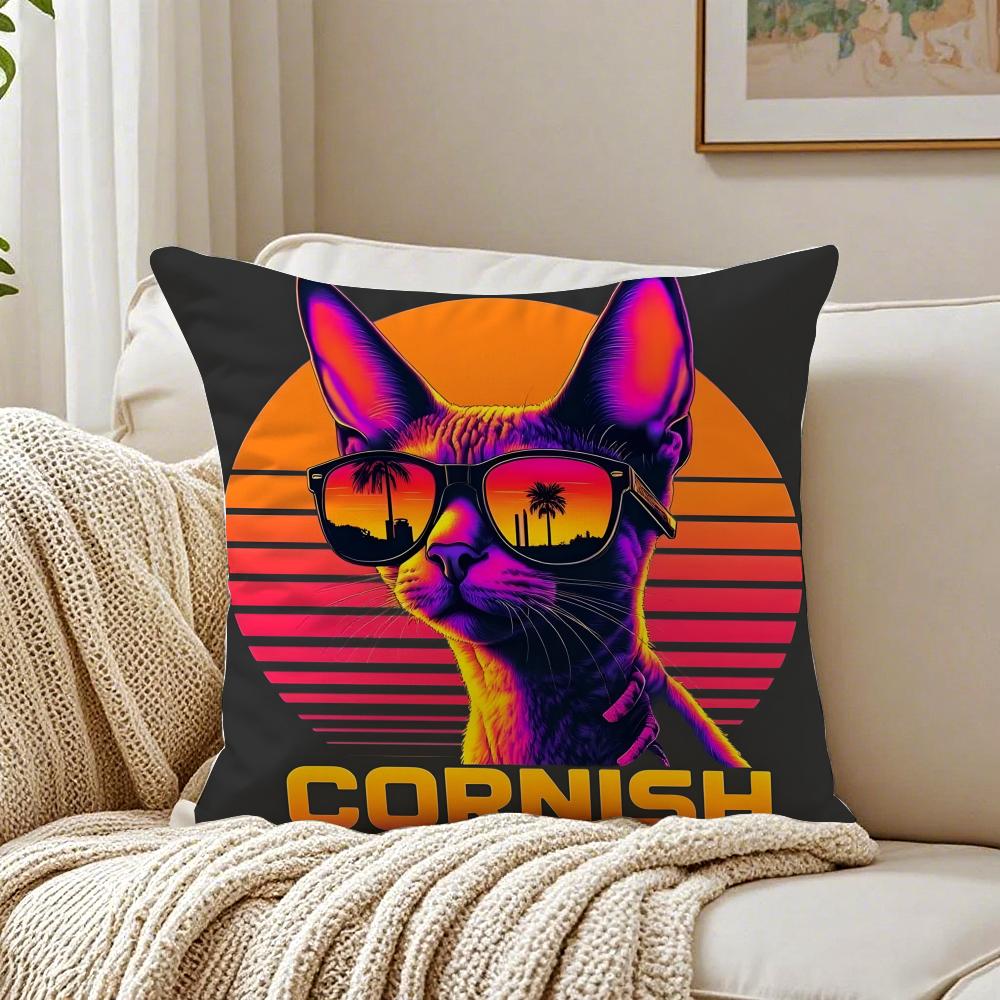 

Retro Street Trend Prints Cushion Cover Pillowcase Antidustmite living Room Sofa Decor Cushion Room 30X30cm