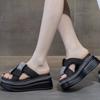 sponge cake thick-soled one-word slippers in the summer of 2025, new soft-soled slippers, women's skirts, thin beach sandals