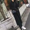 Autumn and Winter New Solid Color Simple Knitted Dress Hooded Sweater Women's Loose Sweater Long Dress Tide