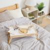 Fujiboeki Bonheur Folding Bedside Coffee 50cm Wide X Deep X 20cm Natural White 28683 Table, Table, 31.3cm High, Wood,
