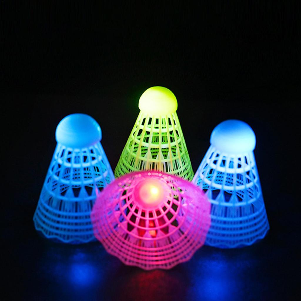 3pcs LED Light-up Badminton Balls Colorful Plastic Badminton Shuttlecocks Kids Badminton Training High Elasticity Shuttlecocks
