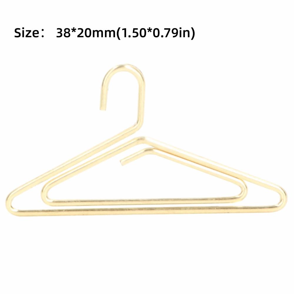 100Pcs Coat Hanger Shape Metallic Paper Clips Gold 38*20mm Paper Clips Non Skid Nonslip Anti Rust Golden Paper Clips