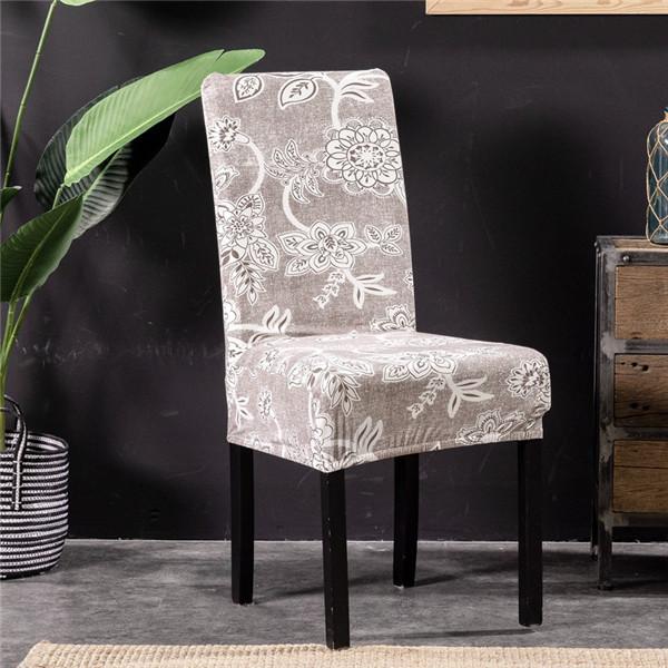 Floral Printing Chair Cover Removable Modern Elastic Banquet Seat Cover Chair Protective Case for Wedding Kitchen Dining Room