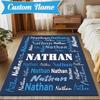 Custom Name Your Name Art Design Rug for Living Room, Game Rooms, Office, Bedroom, Floor Mat Playful Design, Fan Gifts Christmas Decor