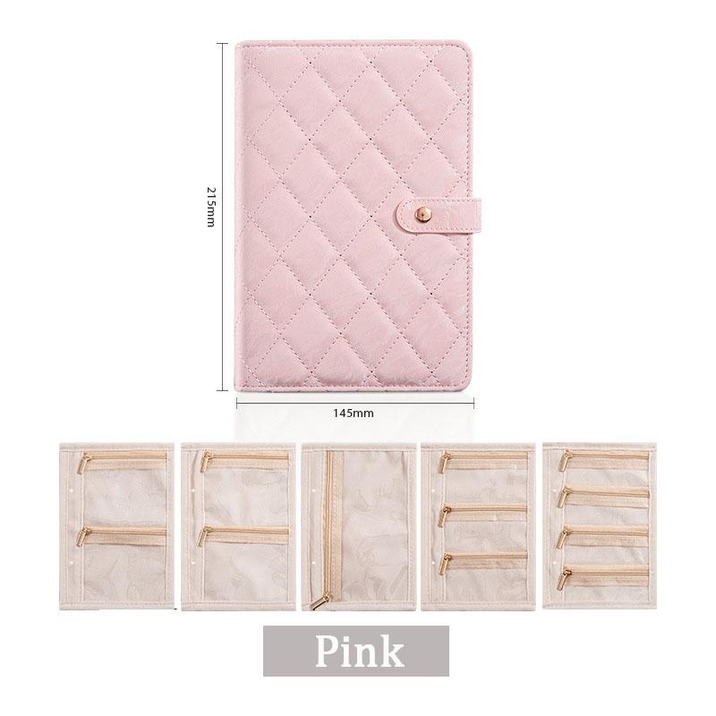 

Высококачественная прозрачная книга для хранения украшений из бархата на молнии, альбом для хранения ожерелий, роскошная ПУ кожа, прозрачные карманы as the picture