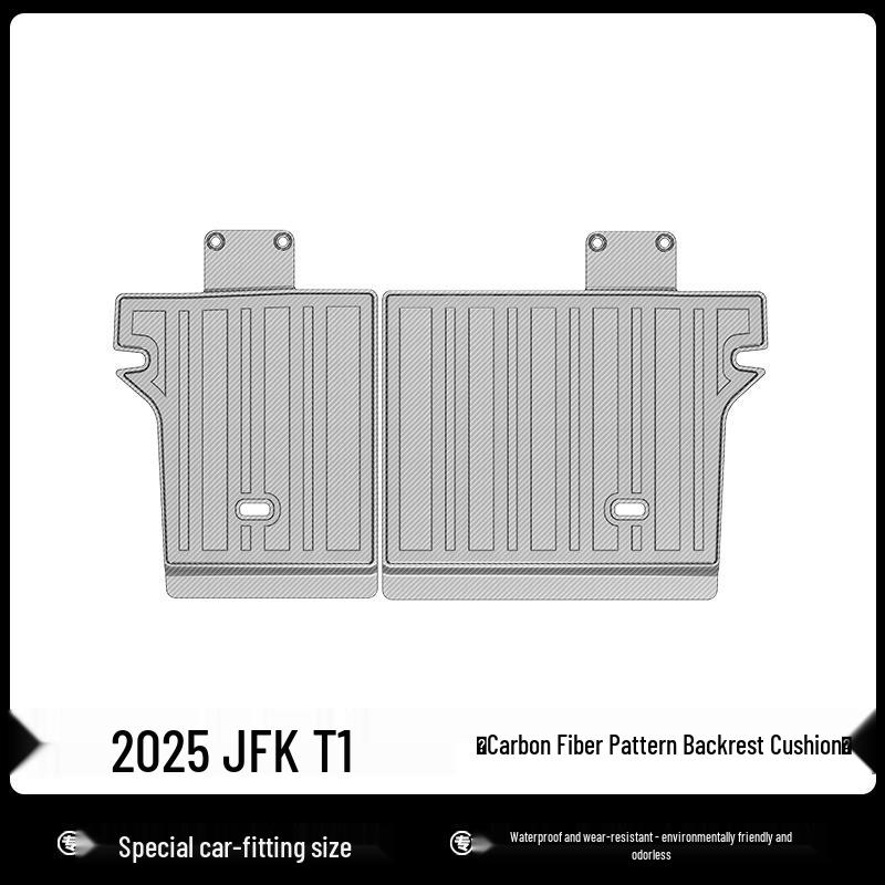 2025 BAIC Jihu T1 TPE Eco-Friendly Floor, Trunk, Backrest, and Carbon Fiber Textured Rear Cargo Mats.