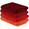 Set aus 4 Handtüchern - 50 x 90 cm - Orange