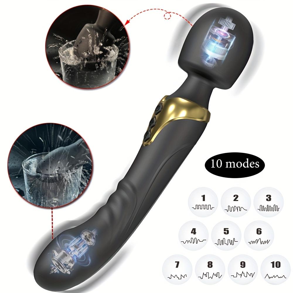 Vibratore Bacchetta AV in Silicone a Doppia Estremità 10 Modalità Stimolatore Clitorideo Massaggiatore Punto G Giocattolo Adulto Ricaricabile