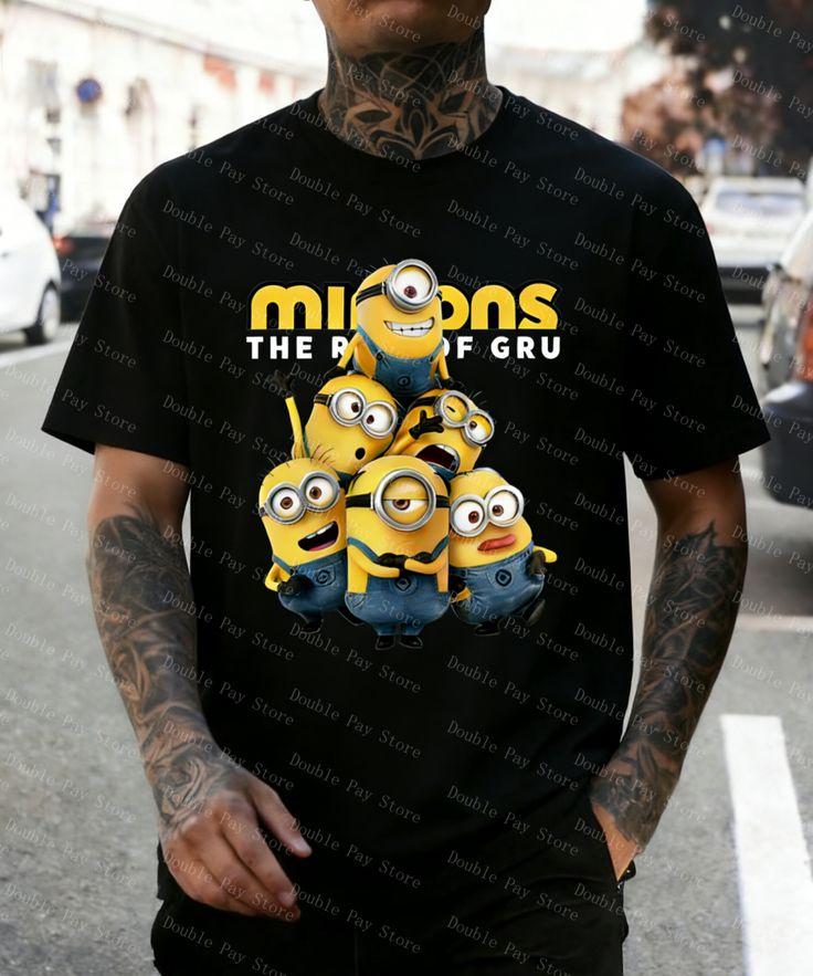 2026 Summer New Arrivals Minions Collaboration TShirt 100 Cotton Womens Tee Outdoor Training and Fitness Mens Sportswear S