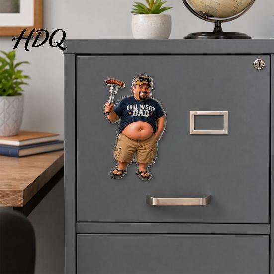 Kühlschrankmagnet Dekoration Papa mit weichem Bauch Stressabbau Knet-Papa Kühlschrankbauchmagnet Foto Halter für Küchen Deko