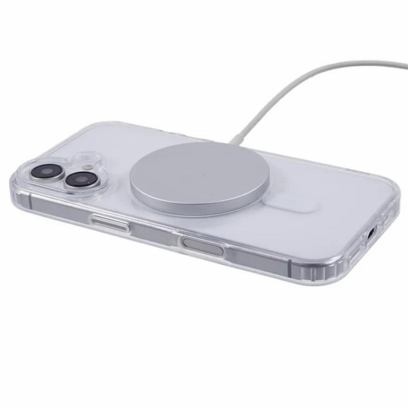 For iPhone 16 Clear Case Compatible with MagSafe WANLONFENG LM2 Series Phone Cover (Big Lens Hole)