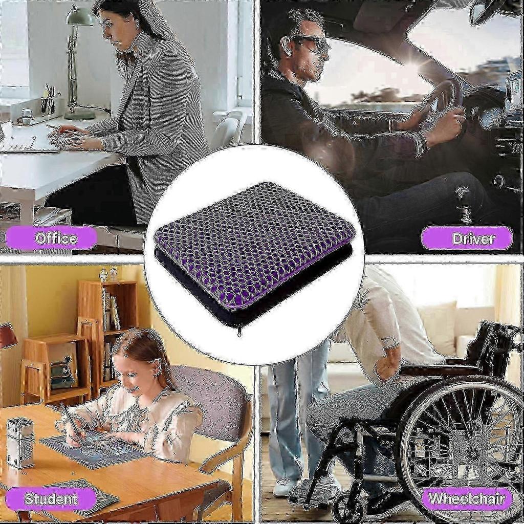 Orthopaedic Gel Seat Cushion for Sciatica and Tailbone Pain Relief, Honeycomb Coccyx Cushion with Removable Cloth Cover, for Home Office Car Chair