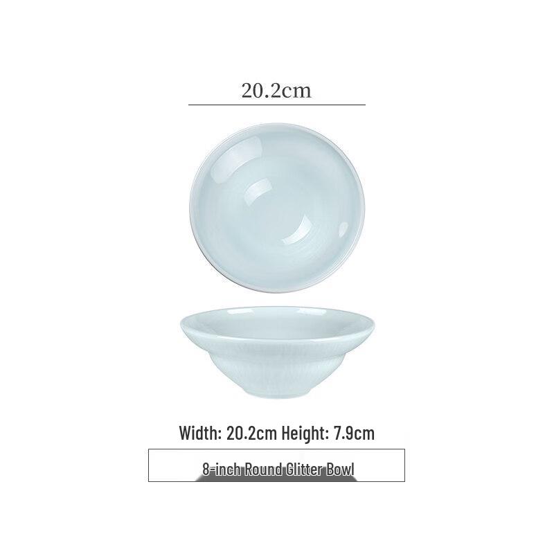Celadon Glaze Ceramic Round Serving Bowl