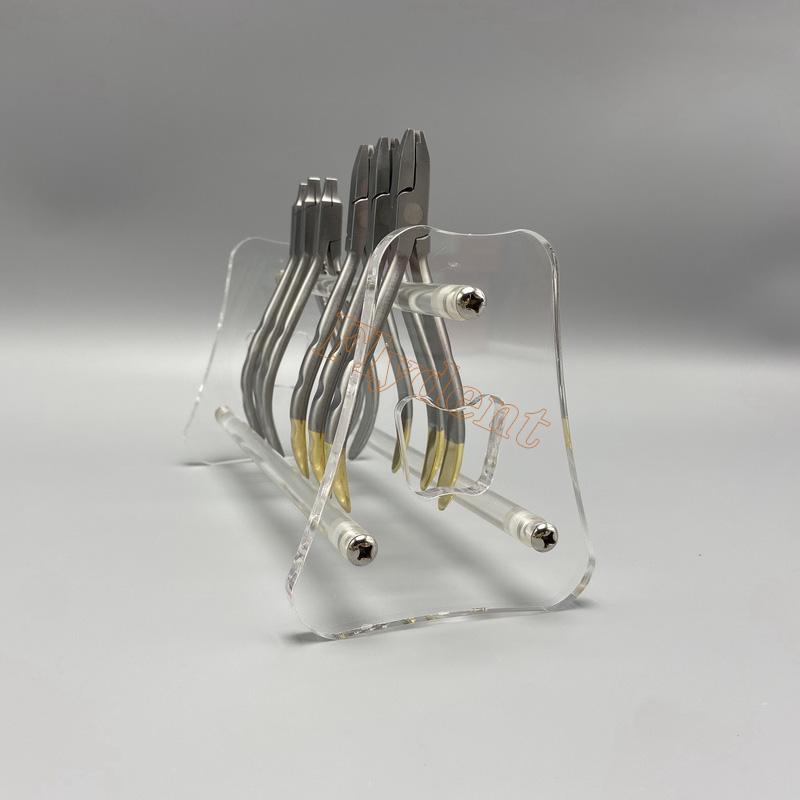 1 Set Dental-Kieferorthopädie-Zangenregal Organizer Acryl-Ständer Halter Pinzetten-Rack Klare Zahnmedizinische Werkzeuge