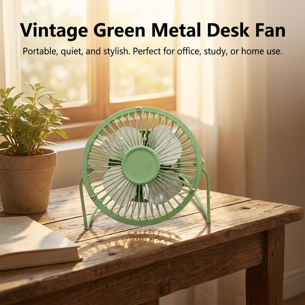 4 Inch Mini Metal Fan USB Powered Desk Fan for Office Summer Cooling