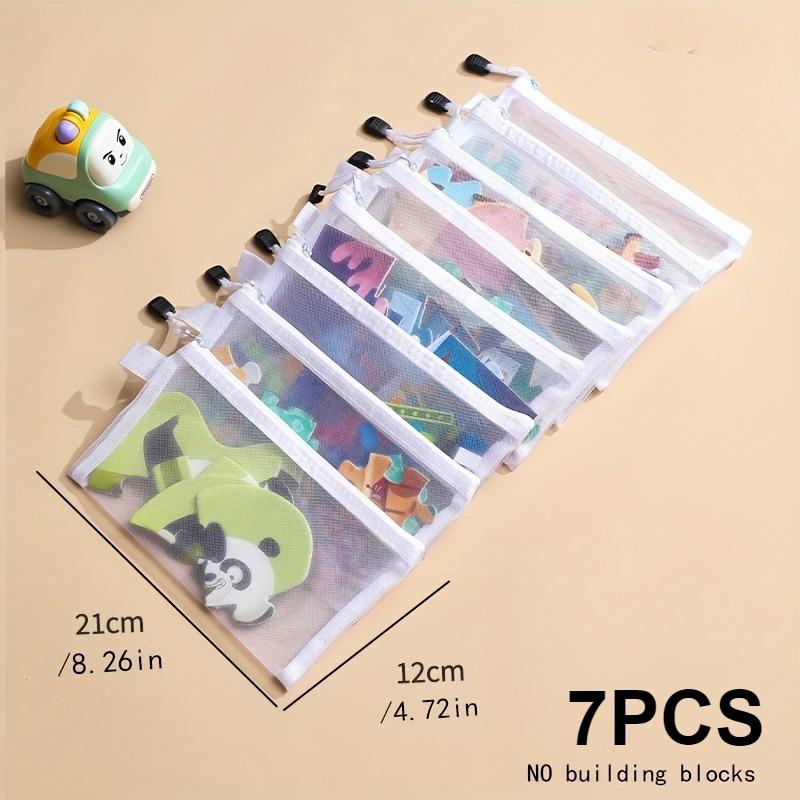 

7Pcs Large-Capacity Mesh Storage Bags Set – Multi-Functional Transparent Organizers for Office Documents,Stationery,Toys&Puzzles