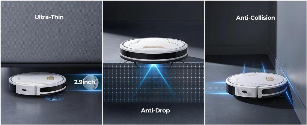 Robot Vacuum 4000Pa Suction with App Remote and Voice Control with Gyroscope Navigation Smart Sweeping Robot for Home Cleaning