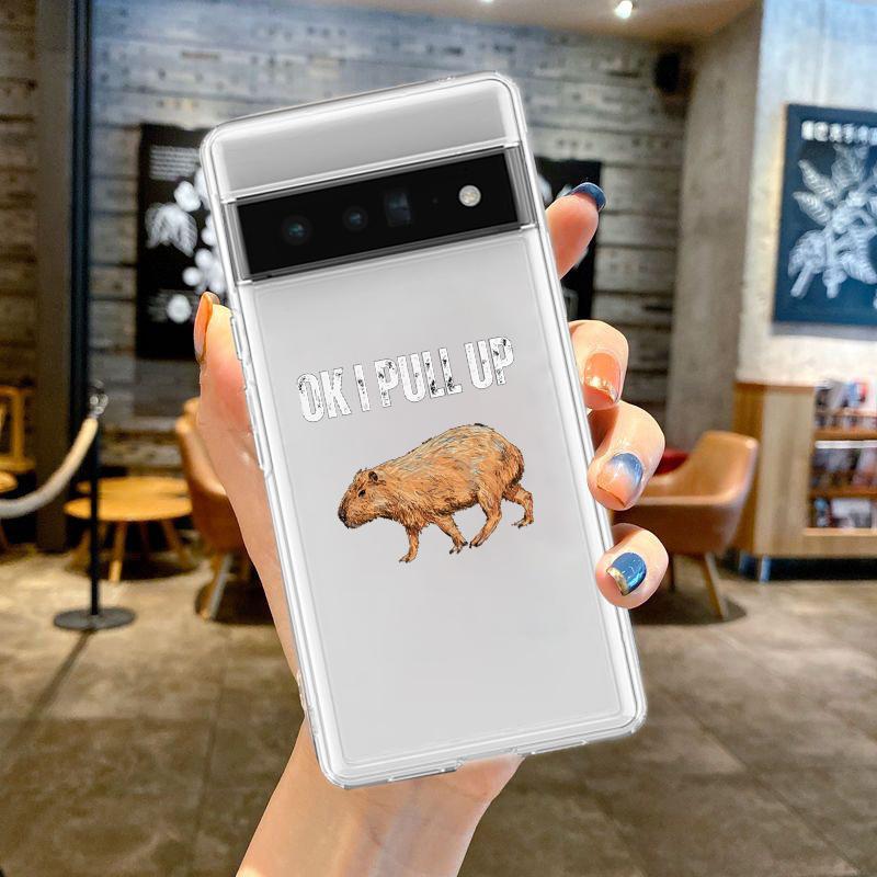 

Милый чехол для телефона с изображением капибары для Google Pixel 8 7 6 Pro 6A 5 4 5A 4A 3A XL 5G силиконовый противоударный мягкий прозрачный чехол Fundas Pixel 4A